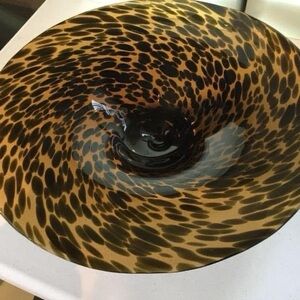 PartyLite Wild Pattern Glass Bowl